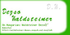 dezso waldsteiner business card